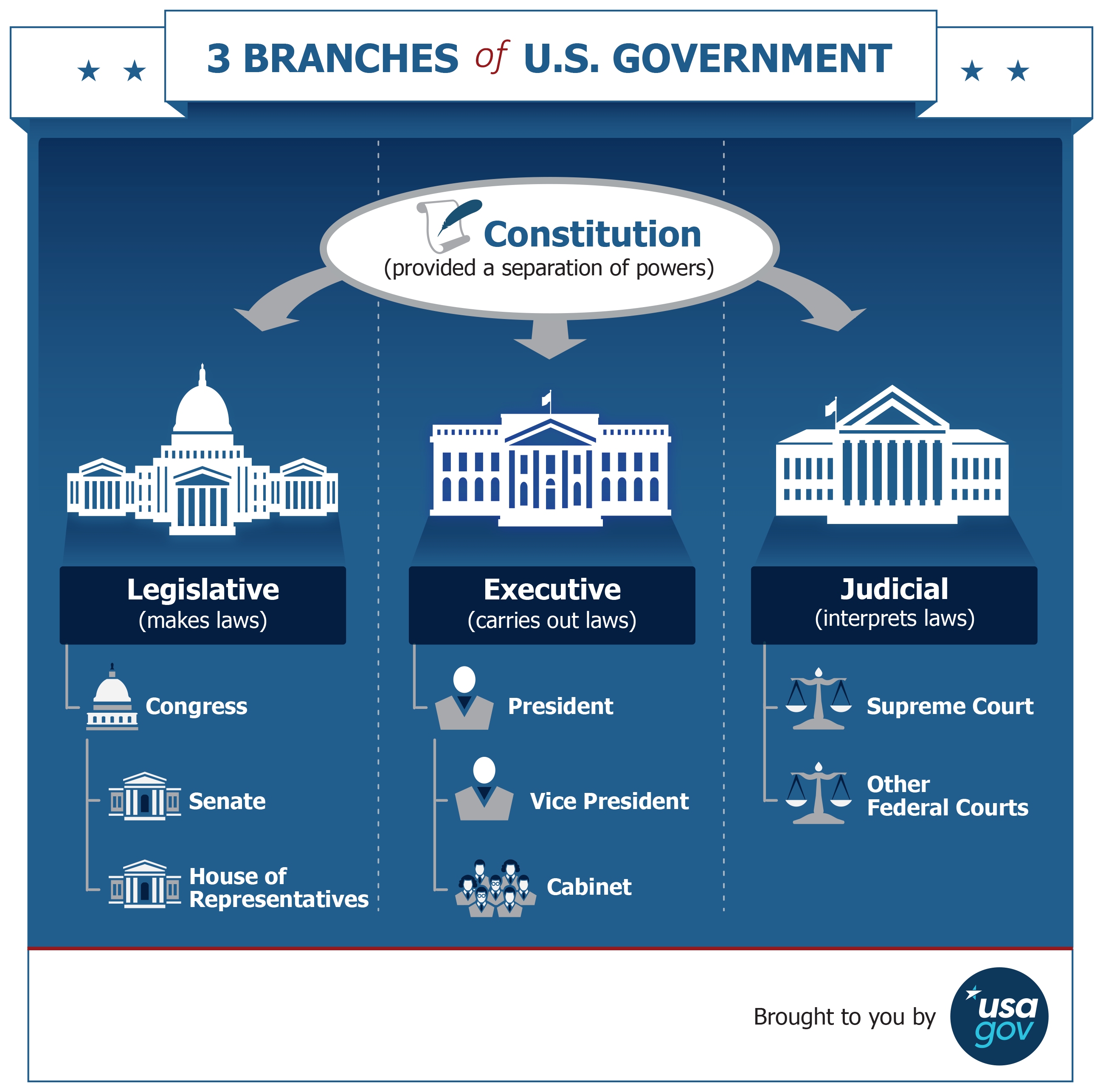 There are 3 branches of the U.S. Government. Donald Trump wants 1